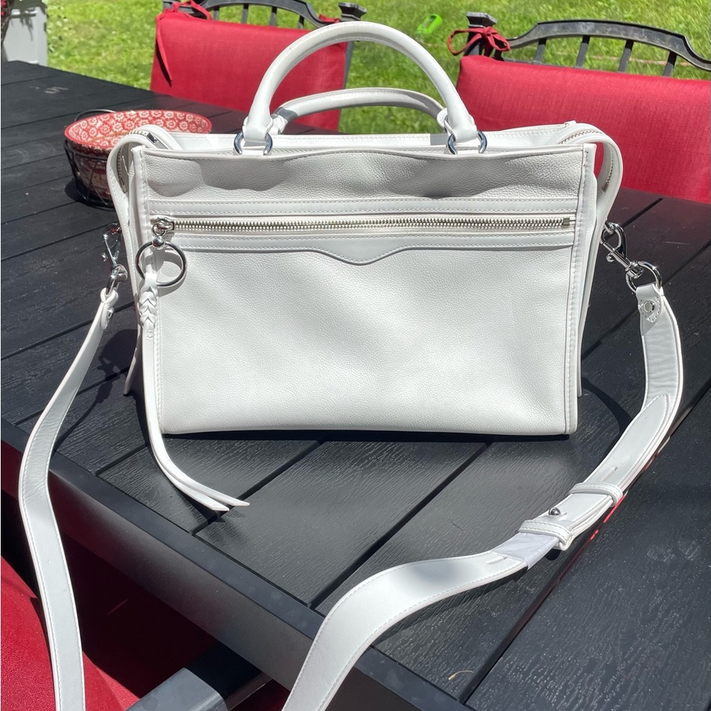 Very clean white Rebecca Minkoff Bedford zip satchel